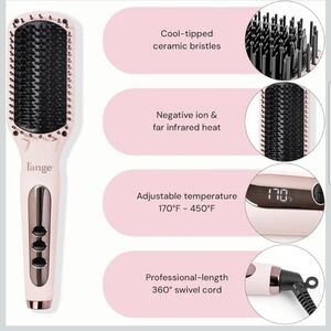 L'ANGE HAIR Le Vite Straightening Brush | Heated Straightener Flat Iron